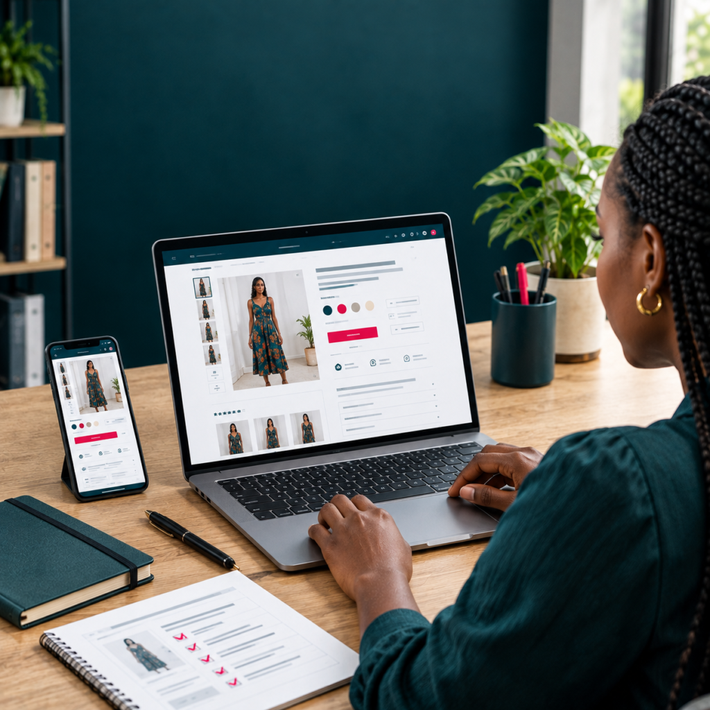 Boutique WooCommerce professionnelle avec une fiche produit claire et structurée.